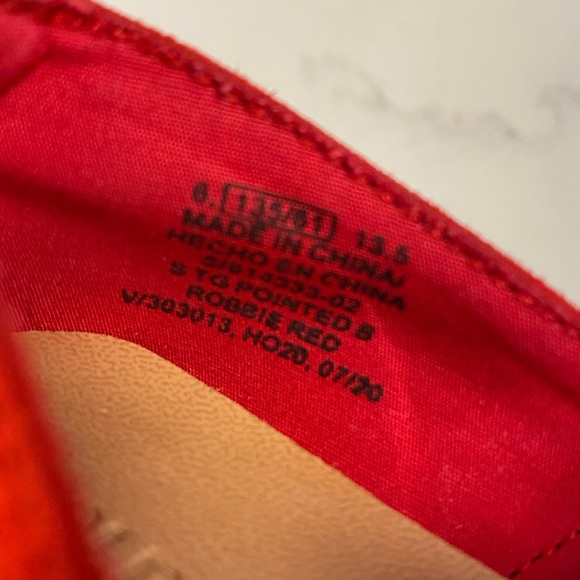 Red Faux Suede Dress Shoes - Picture 6 of 6